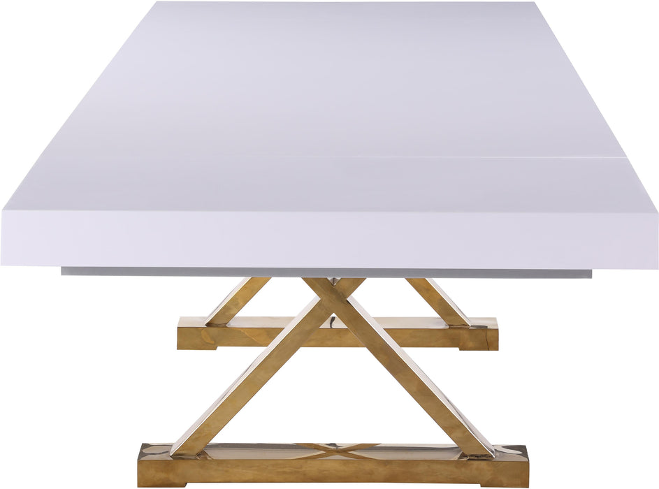 Excel White Lacquer Extendable Dining Table (3 Boxes) - Royal Furniture & Gifts (MI) - Multi Location