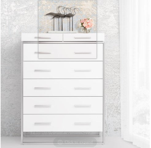 AICO Marquee Chest in Cloud White
