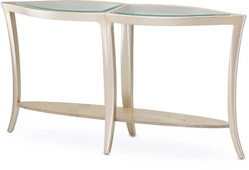 AICO Malibu Crest Console Table w/Glass in Chardonnay 9007223-822 image