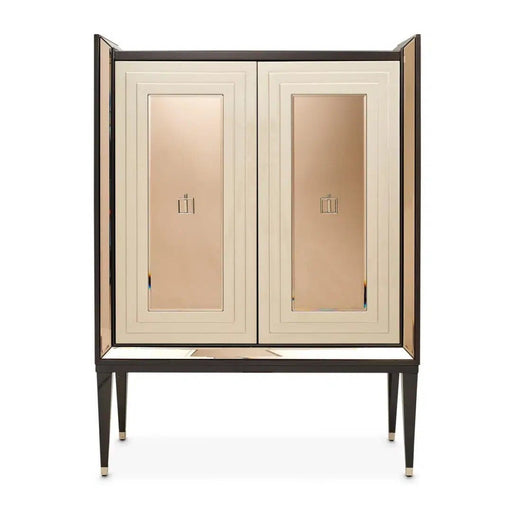 AICO Lousanne Bar Cabinet in Glossy Mocha Sand image