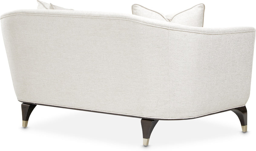 AICO Paris Chic Loveseat Cremini in Espresso