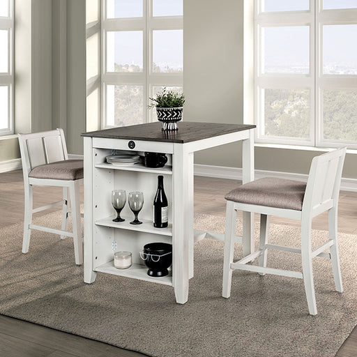 Lescles 3 Pc Counter Ht Set (1 Table + 2 Chairs) - Royal Furniture & Gifts (MI) - Multi Location