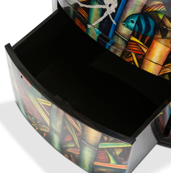 AICO Furniture Illusions 3 Drawers Oval Cabinet