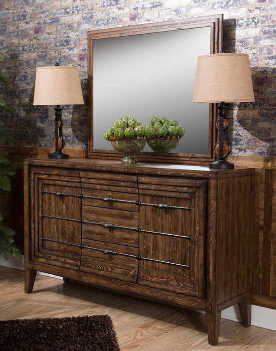 Aico Carrollton Sideboard Mirror in Rustic Ranch