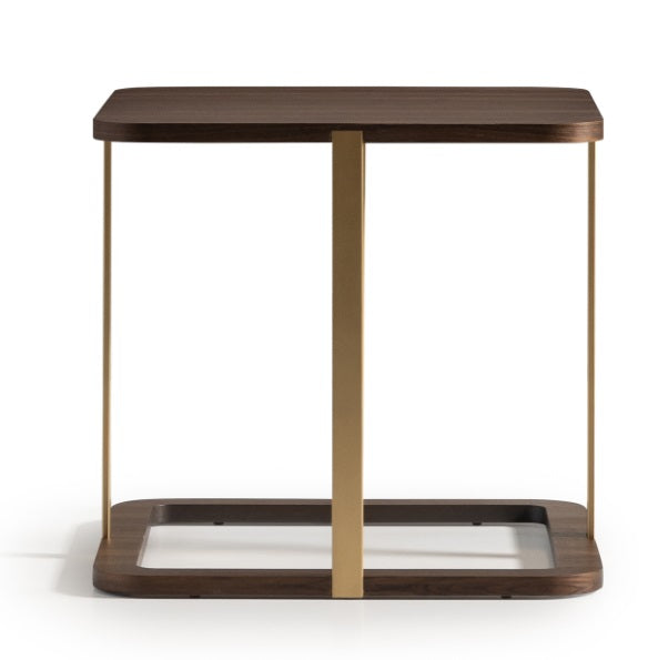 AICO Furniture Amora Side Table in Eggshell Walnut