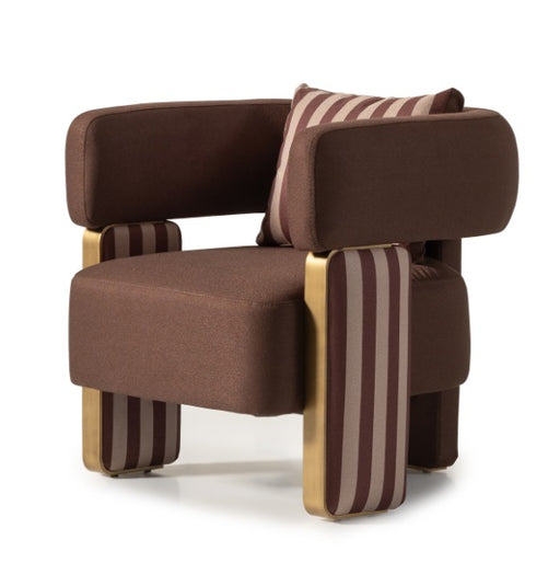 AICO Furniture Amora Chair Brown in Eggshell Walnut image