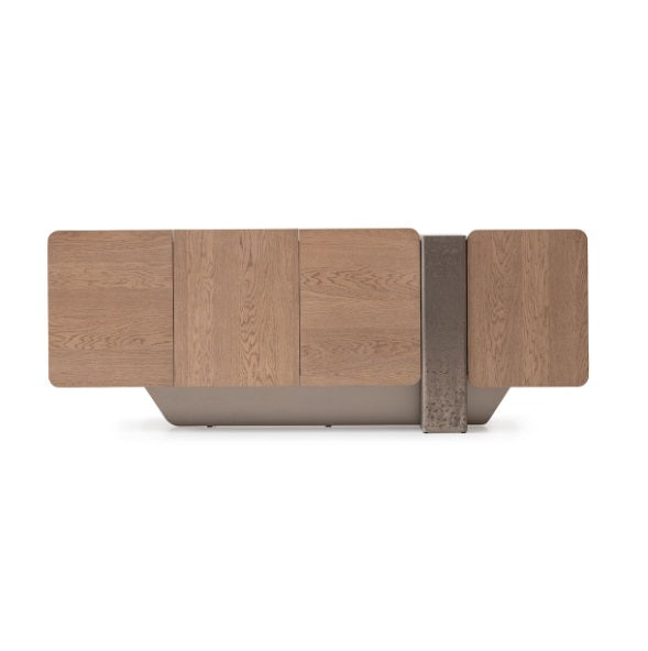 AICO Furniture Bristol Point Console Table in Saddle Brown