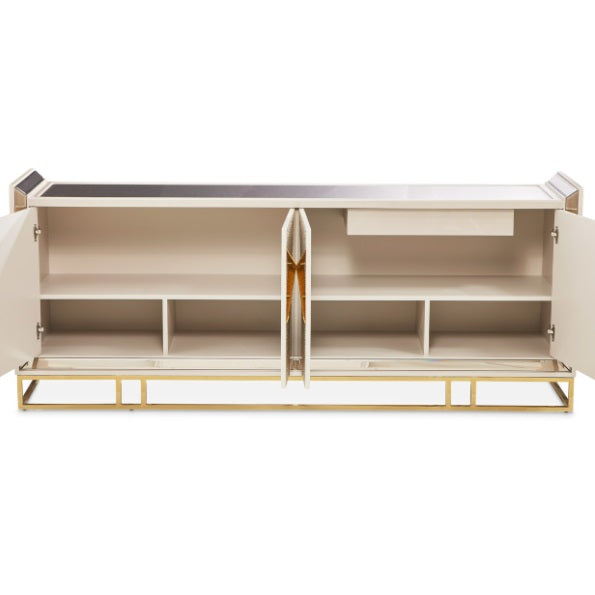 AICO Furniture Carmela Console Table in Shimmer Ivory