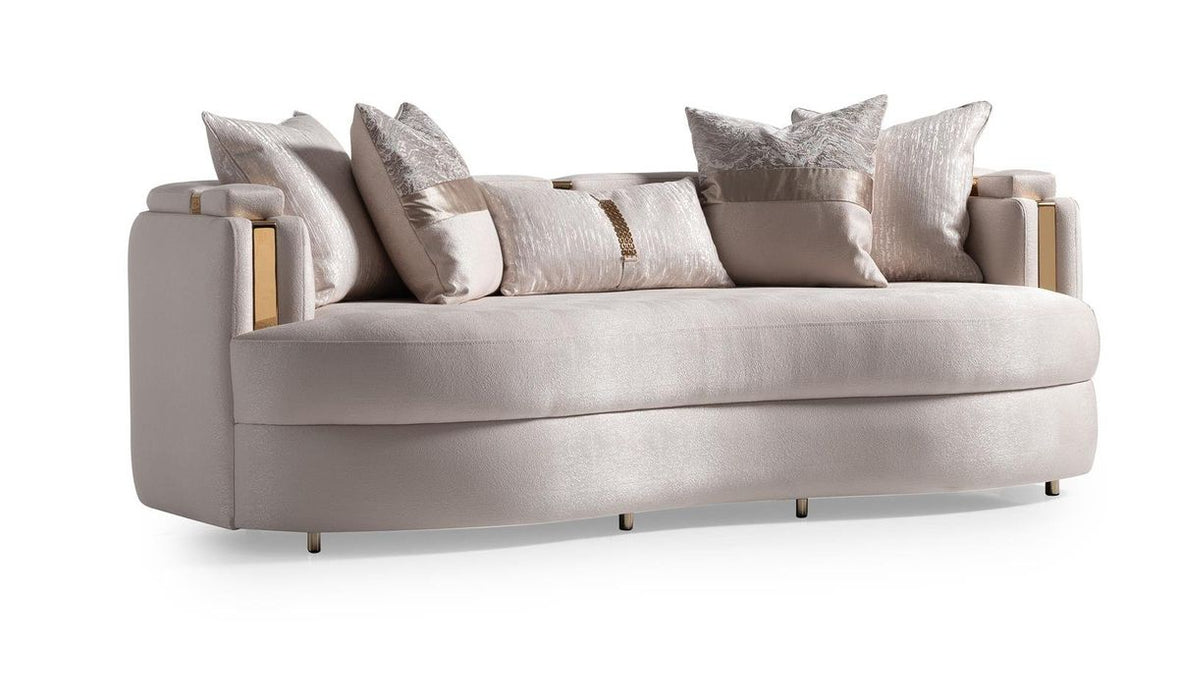 AICO Carmela Sofa Almond in Shimmer Ivory