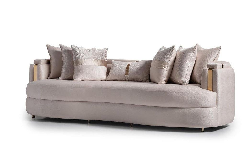 AICO Carmela Mansion Sofa in Shimmer Ivory