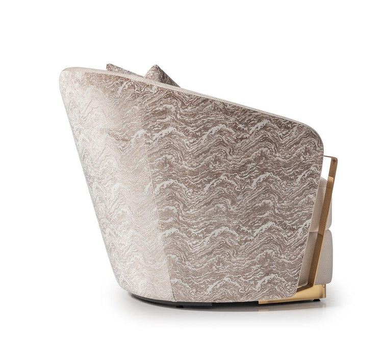 AICO Carmela Accent Chair in Shimmer Ivory