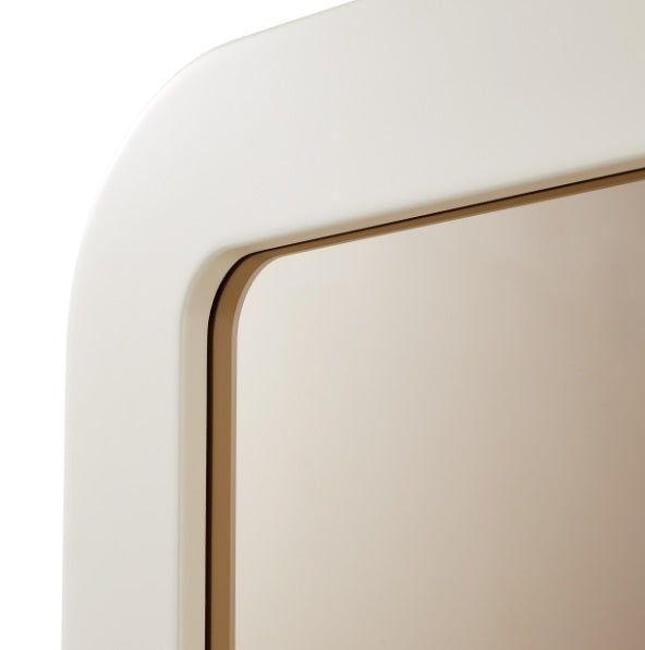 AICO Furniture Wall Mirror in Silken Matte Cream