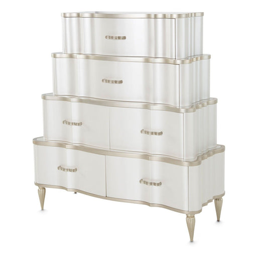 AICO London Place Tiered 6-Drawer Chest in Creamy Pearl 9004070-112 image