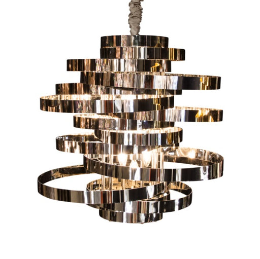 AICO Furniture Lighting Hemispheres 8 Light Chandelier in Silver image