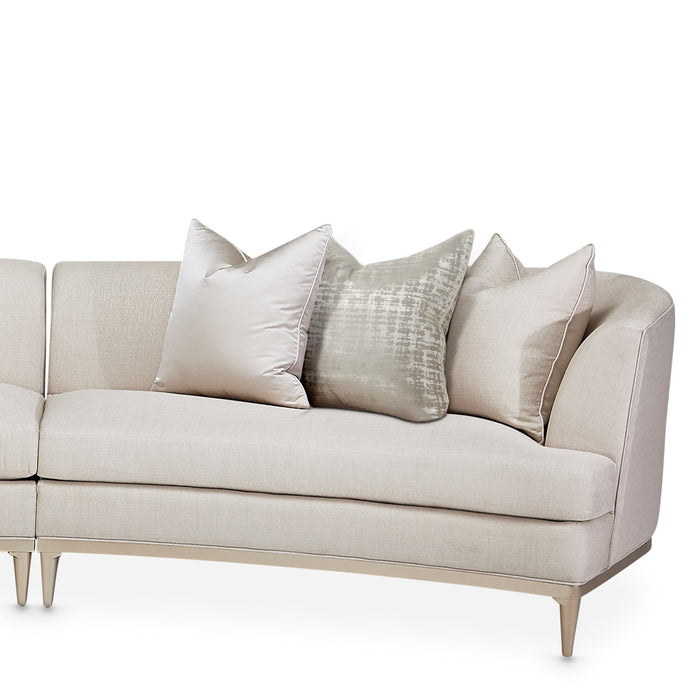 AICO Malibu Crest 3-Piece Sofa Sectional in Pearl Chardonnay