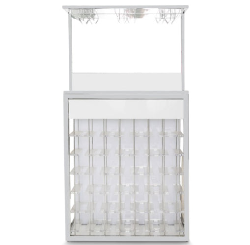 AICO Furniture State St. Wall Bar in Glossy White