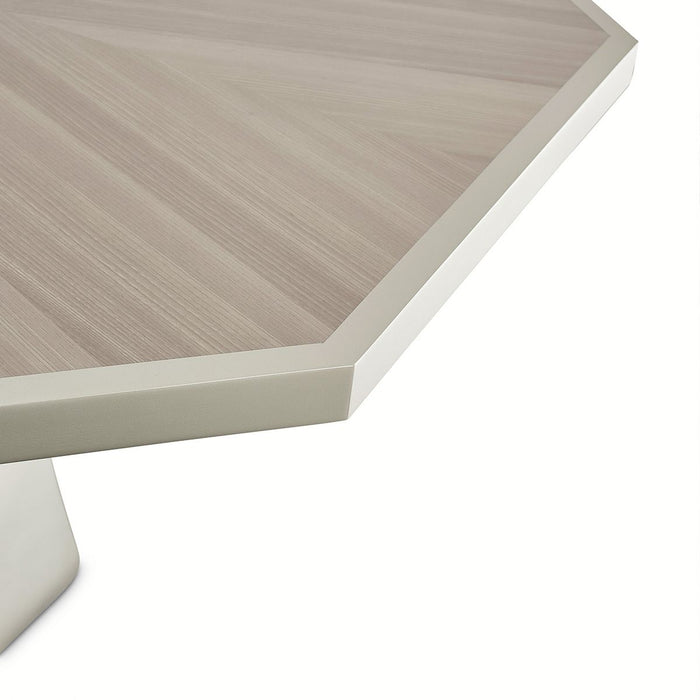 AICO Lanterna Octagon Dining Table in Silver Mist