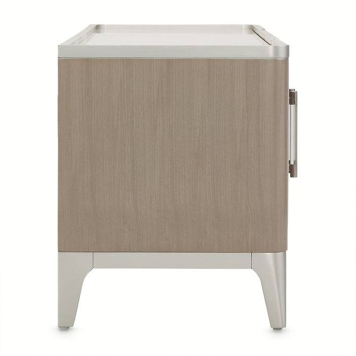AICO Lanterna Media Cabinet in Silver Mist