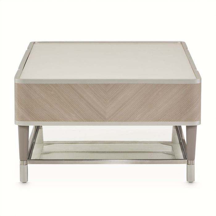 AICO Lanterna Cocktail Table in Silver Mist