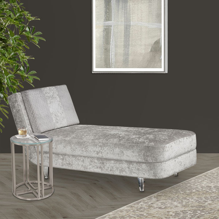 AICO Lanterna Chairside Table in Silver Mist