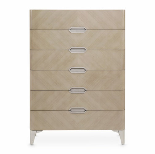 AICO Furniture Penthouse Vertical Storage Cabinet-Chest of Drawers in Ash Gray