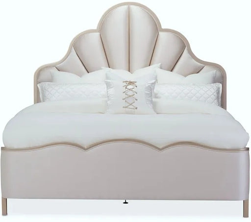 AICO Malibu Crest Cal King Scalloped Panel Bed in Chardonnay image