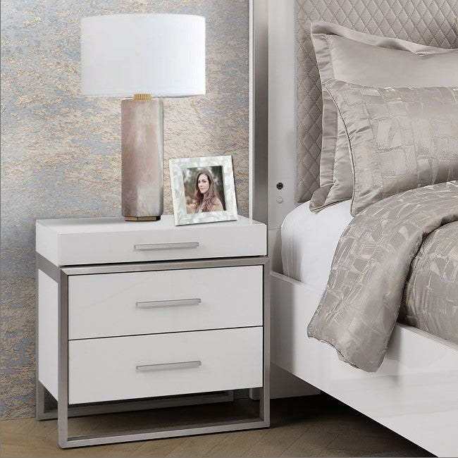 AICO Marquee Nightstand in Cloud White