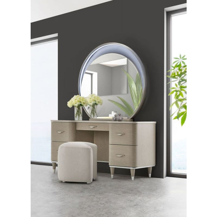 AICO Eclipse Vanity Stool in Moonlight