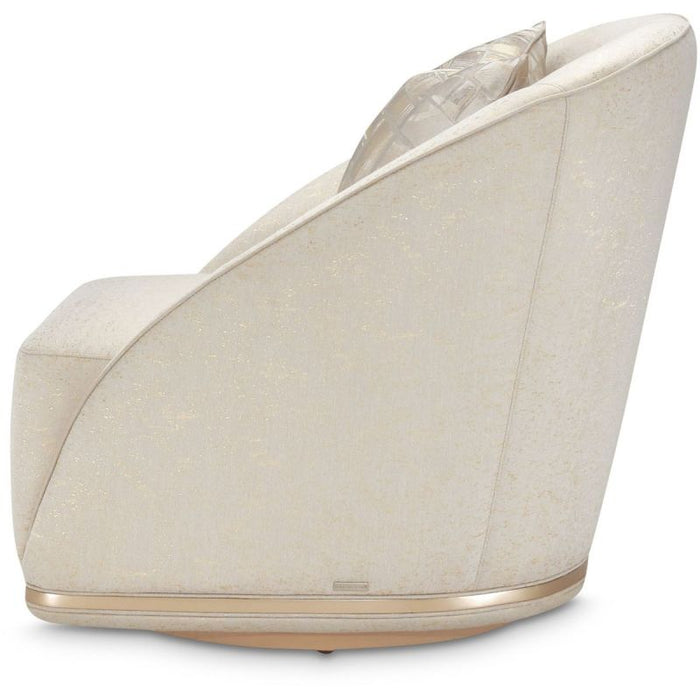 AICO La Rachelle Swivel Chair Gold Rush in Medium Champagne