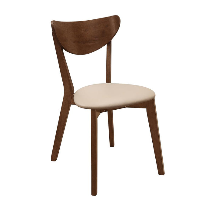 Kersey Dining Side Chairs with Curved Backs Beige and Chestnut (Set of 2) - Royal Furniture & Gifts (MI) - Multi Location