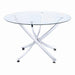 Beckham Round Dining Table Chrome and Clear - Royal Furniture & Gifts (MI) - Multi Location