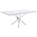 Carmelo X-shaped Dining Table Chrome and Clear - Royal Furniture & Gifts (MI) - Multi Location