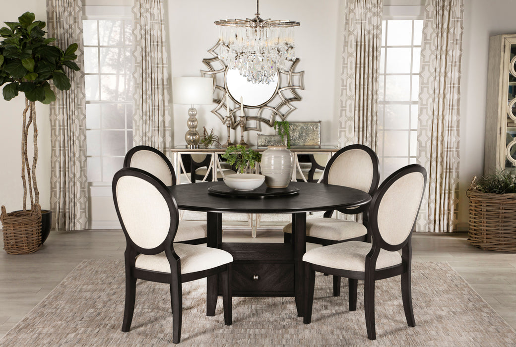 Twyla 5-piece Round Dining Set Dark Cocoa and Cream - Royal Furniture & Gifts (MI) - Multi Location