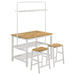 Edgeworth 3-piece Kitchen Island Counter Table Set White - Royal Furniture & Gifts (MI) - Multi Location