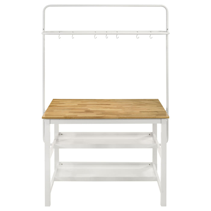 Edgeworth 3-piece Kitchen Island Counter Table Set White - Royal Furniture & Gifts (MI) - Multi Location