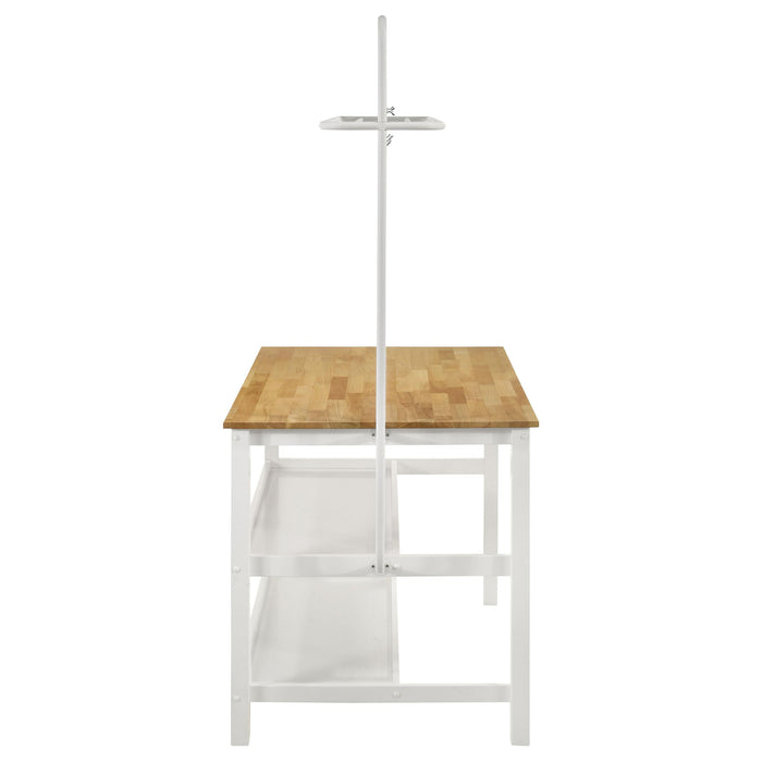 Edgeworth 3-piece Kitchen Island Counter Table Set White - Royal Furniture & Gifts (MI) - Multi Location