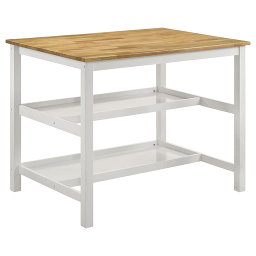 Edgeworth Kitchen Island Counter Table Brown and White - Royal Furniture & Gifts (MI) - Multi Location