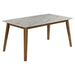 Everett Faux Marble Top Dining Table Natural Walnut and White - Royal Furniture & Gifts (MI) - Multi Location