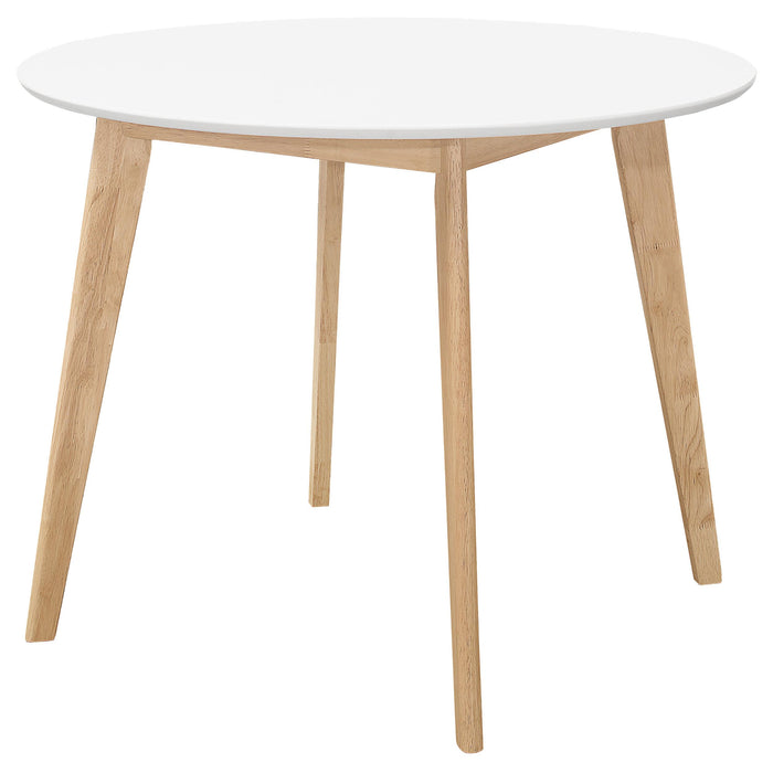 Breckenridge Round Dining Table Matte White and Natural Oak - Royal Furniture & Gifts (MI) - Multi Location