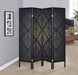 Haidera 4-panel Damask Pattern Folding Screen Black - Royal Furniture & Gifts (MI) - Multi Location