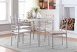 Anna Fontana 5-piece Rectangular Dining Set Brushed Silver - Royal Furniture & Gifts (MI) - Multi Location