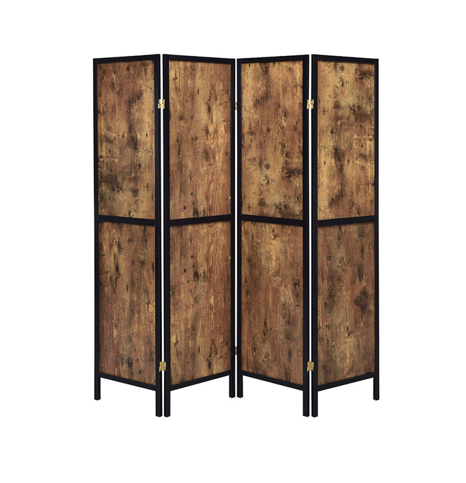 Deepika 4-panel Folding Screen Antique Nutmeg and Black - Royal Furniture & Gifts (MI) - Multi Location