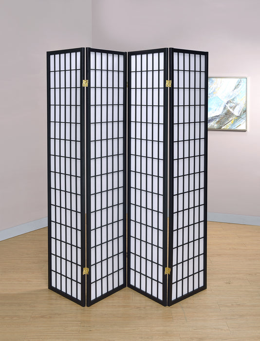Roberto 4-panel Folding Screen Black and White - Royal Furniture & Gifts (MI) - Multi Location