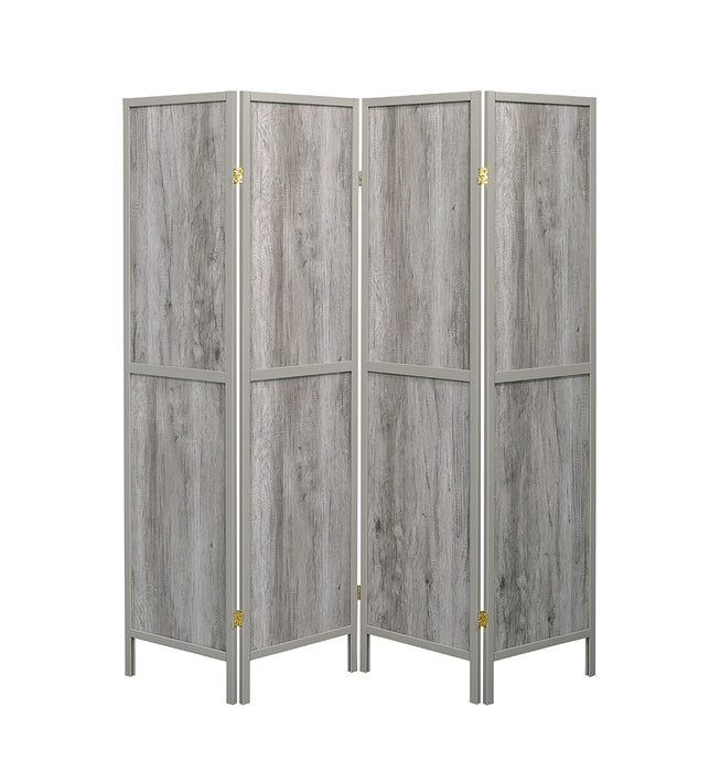 Deepika 4-panel Folding Screen Grey Driftwood - Royal Furniture & Gifts (MI) - Multi Location