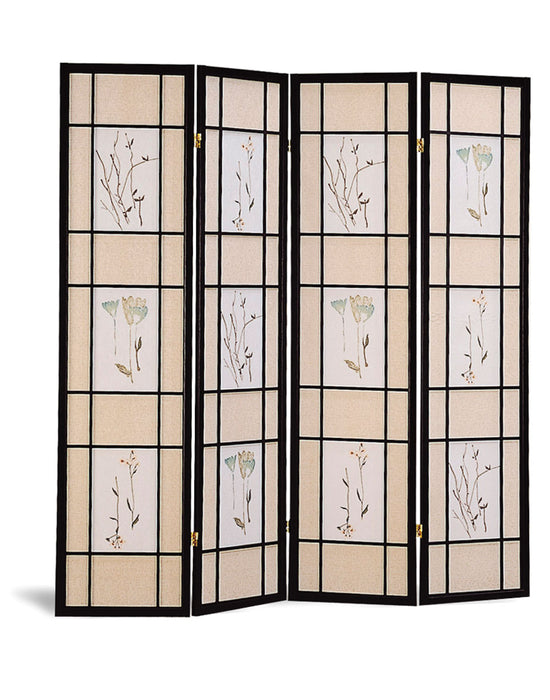 Catabella 4-panel Floral Print Folding Screen Multi-color - Royal Furniture & Gifts (MI) - Multi Location