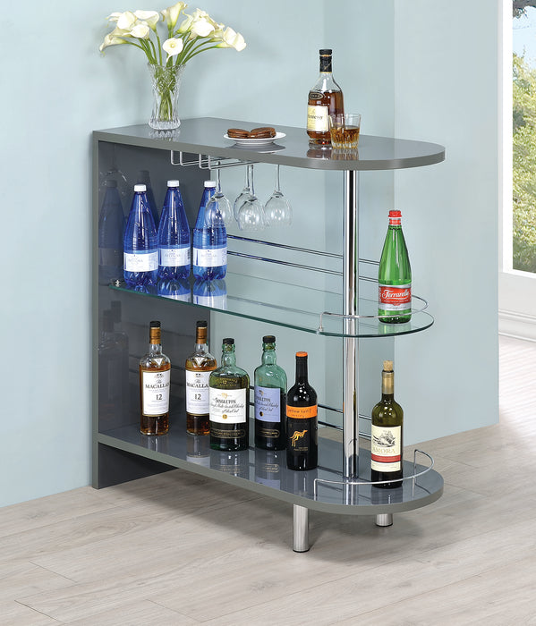 Adolfo 3-tier Bar Table Glossy Grey and Clear - Royal Furniture & Gifts (MI) - Multi Location