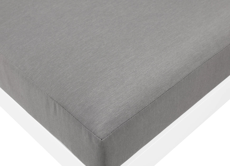 Nizuc Grey Waterproof Fabric Outdoor Patio Aluminum Corner Chair