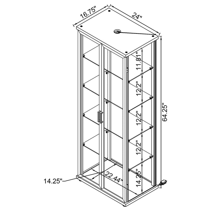 Aero Curio Cabinet with LED Lighting