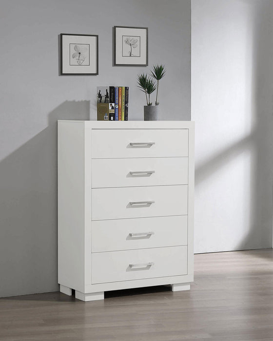 Jessica 5-drawer Chest White - Royal Furniture & Gifts (MI) - Multi Location