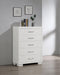 Jessica 5-drawer Chest White - Royal Furniture & Gifts (MI) - Multi Location